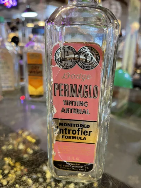 Dodge Chemical Co Permaflow Bonded Embalming Fluid Glass Bottle Funeral Mortuary