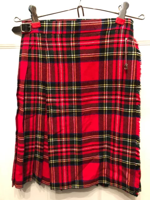 Girls Wool Blend Royal Stewart Plaid Pleated Skirt Kilt Scotland Border Kilt 8