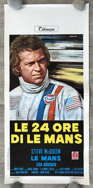 Affiche Originale Le Mans 1971 Steve McQueen - Support Toile - Occasion Bon état
