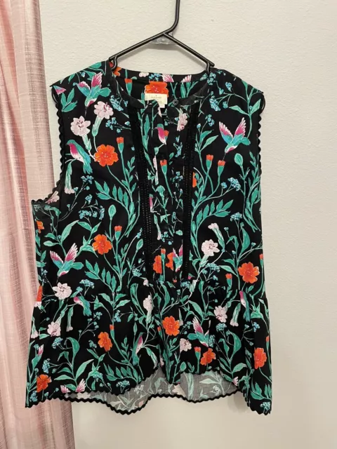 Kate+Spade+Size+8+Jardin+Floral+Hummingbird+Crepe+Romper+Split+