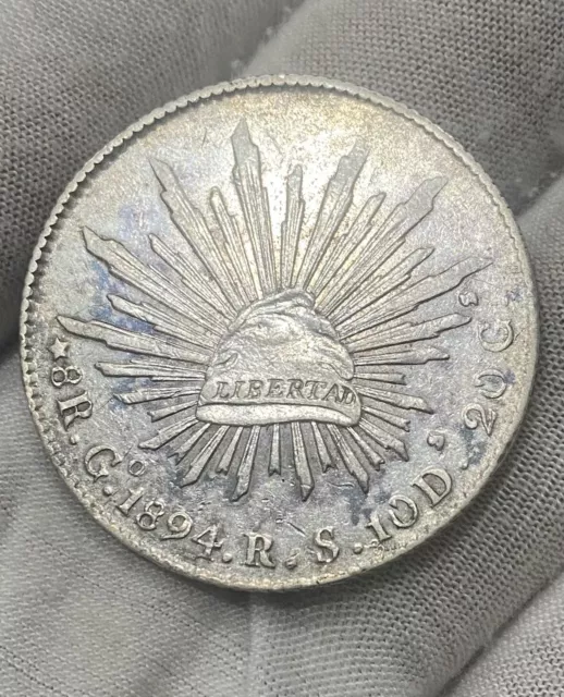 Mexico: 1894 Go RS 8 Reales Silver Coin