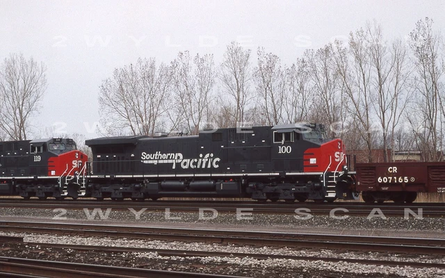ORIG SLIDE Southern Pacific 100 AC4400CW Klasseneinheit frisch und neu Erie 1995