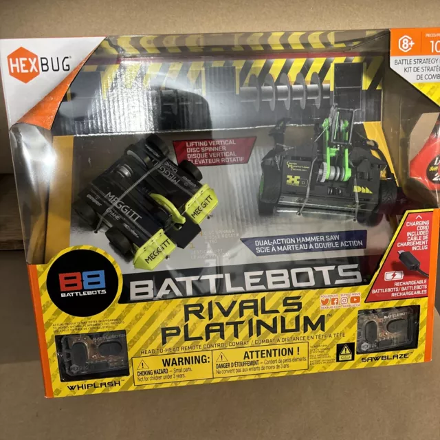 Hexbug Battlebots Rivals Platinum Whiplash Sawblaze Remote Control Robot Toy NEW
