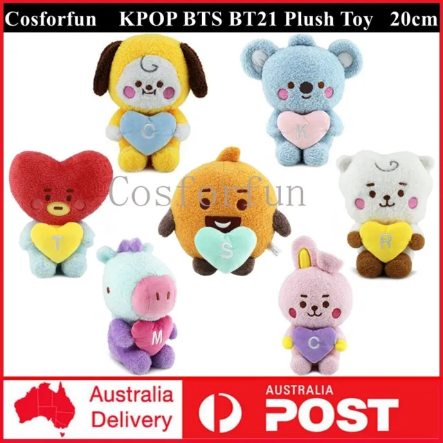 20cm KPOP BTS BT21 Plush Toy Cartoon CHIMMY COOKY TATA Stuffed Doll Toy Kid Gift