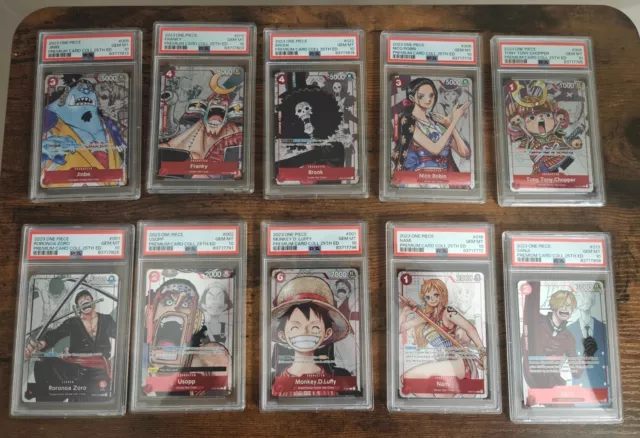 PSA 10 ENGLISH One Piece Premium Card Collection 25th Anniversary Set Of 10 Card