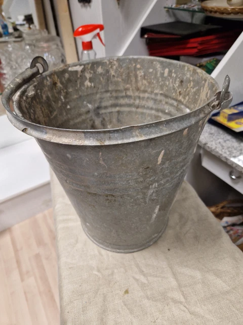 Eimer verzinktes Blech Gartendeko Au12363