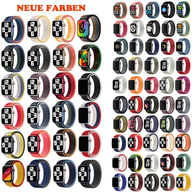 Sport Loop Armband für Apple Watch Series 8 7 6 SE 5 4 3 Nylon SportLoop Band DE