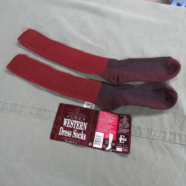 Western dress Boot socks NEW Crimson By Elder size 10-13  (Z2)