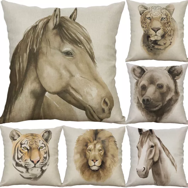 Animal head portrait Pillow Covers 18x18 Horse Head Throw Pillow Cushion Cover