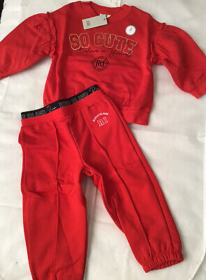 River island mini girls aged 2-3 years red So cute tracksuit BNWT