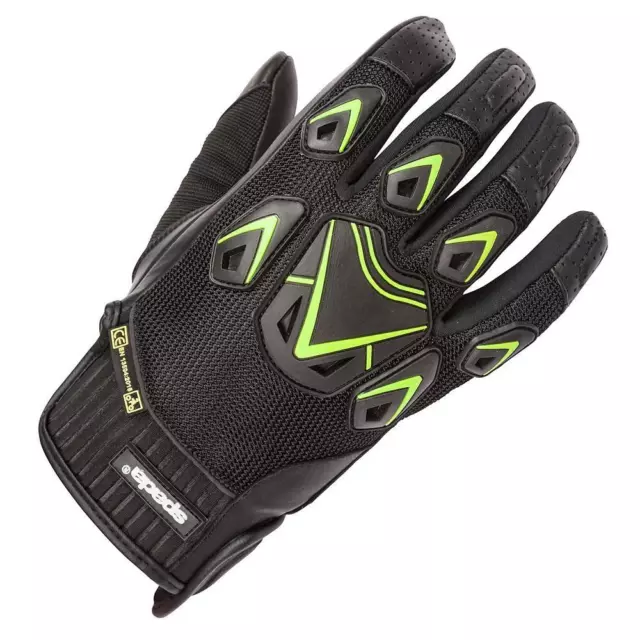 Spada Air Pro Motorcycle Mens Gloves Summer Motorbike Short Textile Glove Black