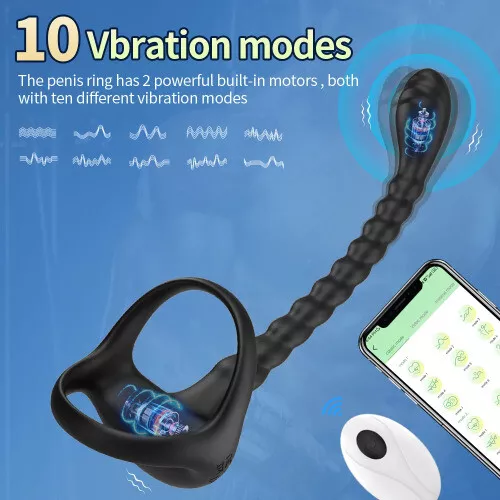 Cockring-Prostata-Vibrator-Sexspielzeug-App-Wireless-10-Modus-Hoden-Penis-Ring 3