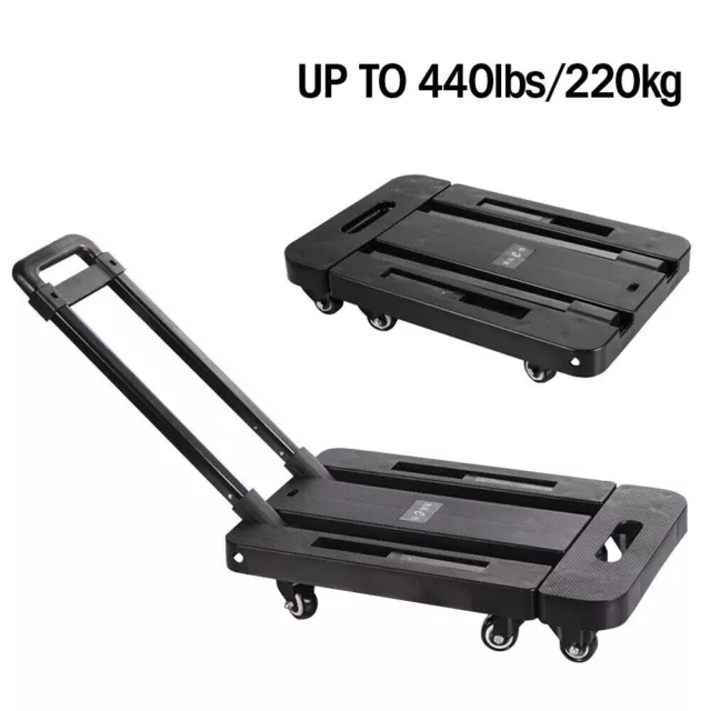 440lbs Cart Folding Dolly Collapsible Trolley Push Hand Truck Moving （Quantity 1