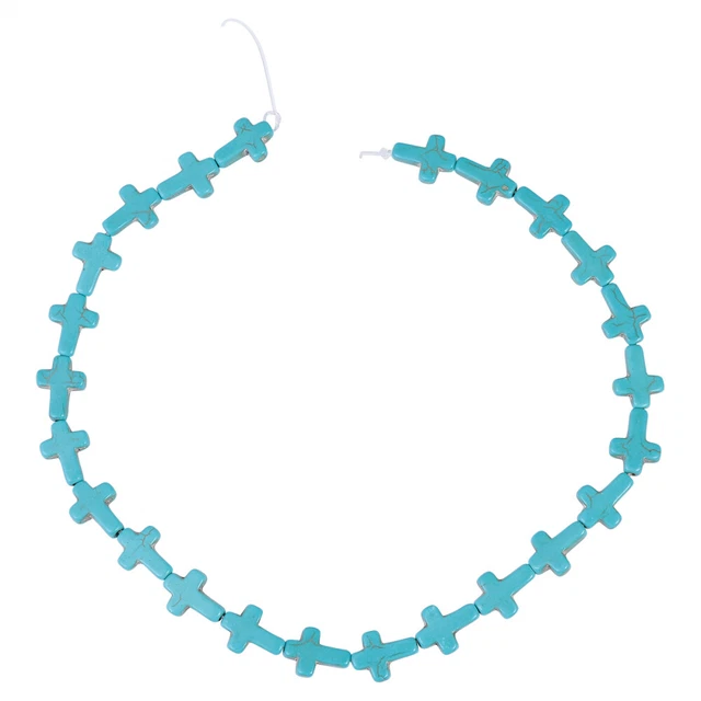 2 Pcs Creative DIY Bead Accessories Cross Blue Jewelry Agate Charm Amulet