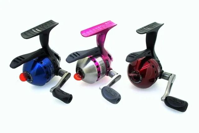 3) ZEBCO 33 Custom Micro Triggerspin Reels with Bite Alert (Red