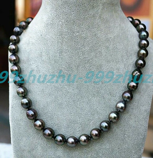 New 16-28 Inch Natural 8-9mm South Sea Tahitian Peacock Black Pearl Necklace 14K