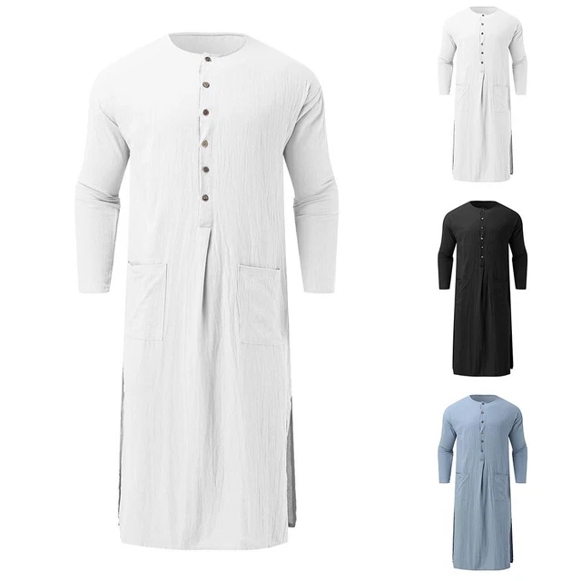 Top Kleding Jubba Kaftan Katoenmix Kleding Moslim collo rotondo completo