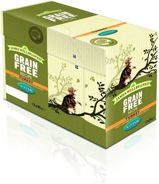 JAMES WELLBELOVED GRAIN Free Kitten Turkey in Gravy Pouch 12 x 85g £20.