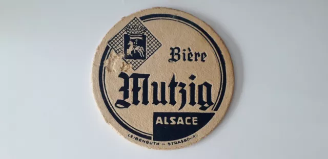 Sous Bock Avant-Guerre Biere Mutzig Bleu