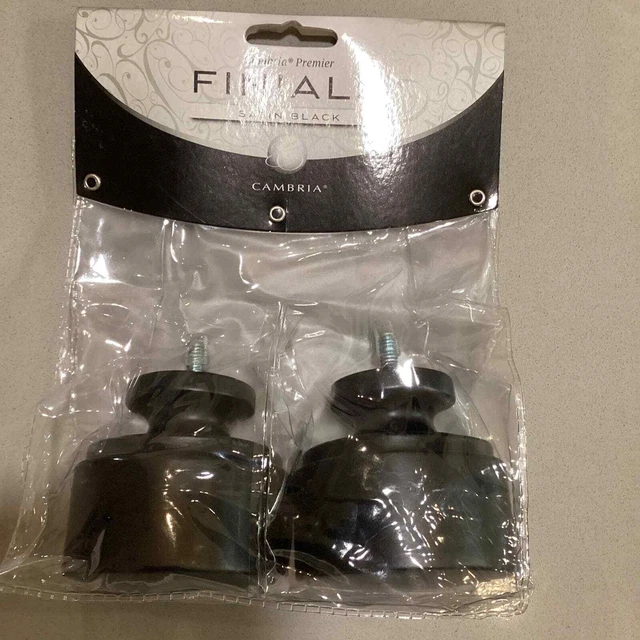 Cambria Premiere Finials Satin Black Set of 2 Urban Knob Finials Brand New