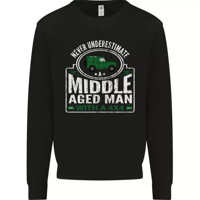 A Middle Aged Man With a 4x4 Off Roading Mens Sweatshirt Jumper