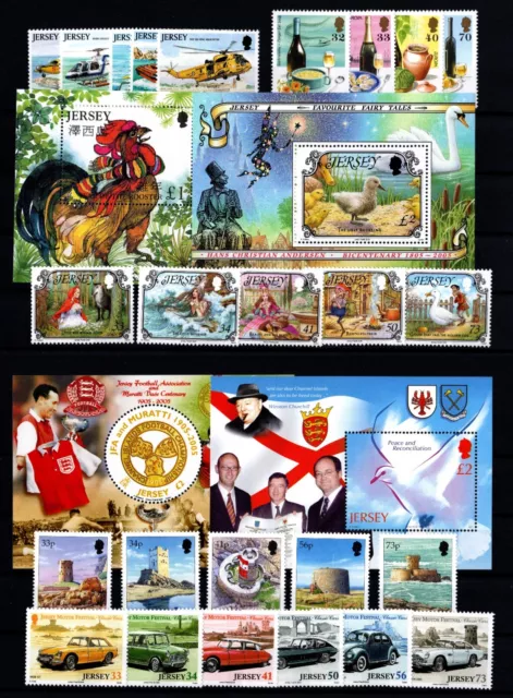 Jersey 2005  Complete Year Set  Commemoratives  7 Sets + 7 Minisheets  Mnh