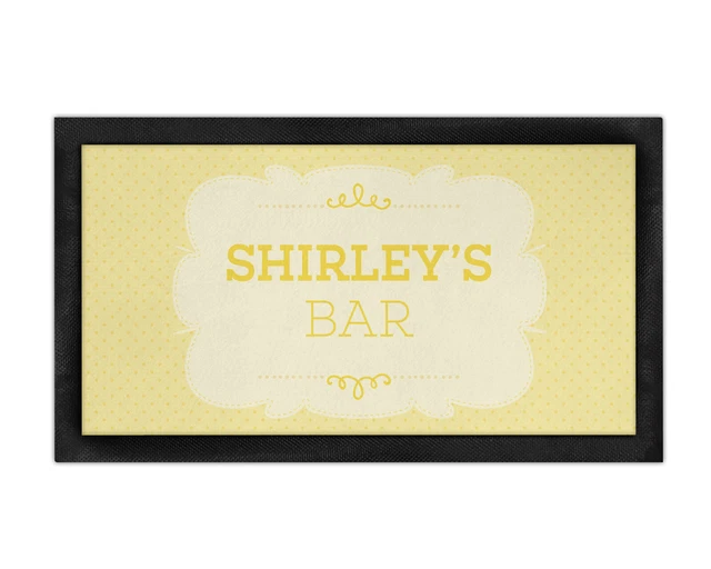 Personalised Any Name's Bar Yellow Bar Runner Mat Garden Home Man Cave Pub Tiki