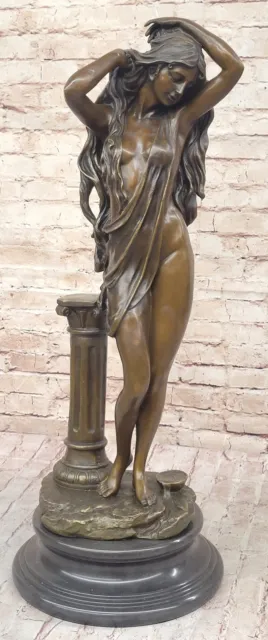 Aldo Vitaleh Art Déco Bronce Estatua - Atractivo Mujer Escultura, Firmado Decor