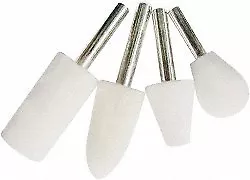 Value Collection 4 Piece, 1/4" Shank Diam, Wool Felt Bob Set Medium Density, ...