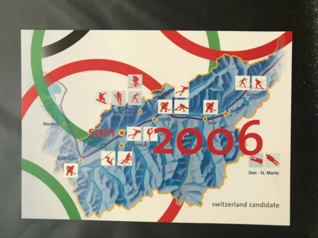 Schweiz 1998 Bildpostkarte Taxe Percue Sion Kandidatur 2006 Ersttagsstempel 2