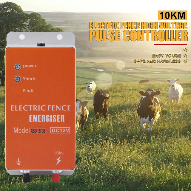 ELECTRIC FENCE ENERGISER 12V Pulse Fencer Charger 10km For Cow Sheep