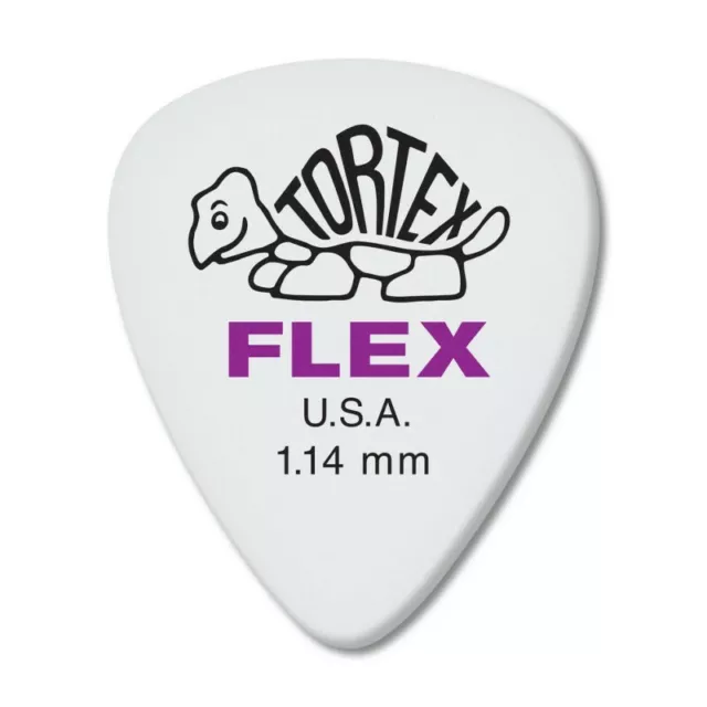 3 x plectres Jim Dunlop Tortex FLEX 1,14 mm. Pack de 3 choix de guitare de qualité supérieure