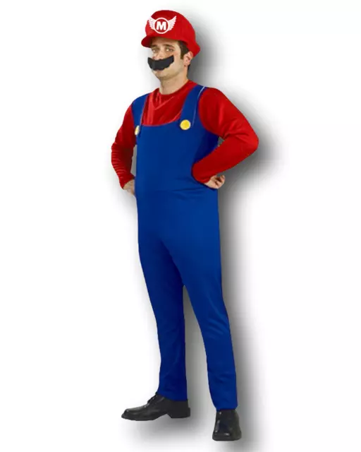 Adulte Mario Bros Style Déguisement Plombiers Mat Costume Déguisement 80's Fête