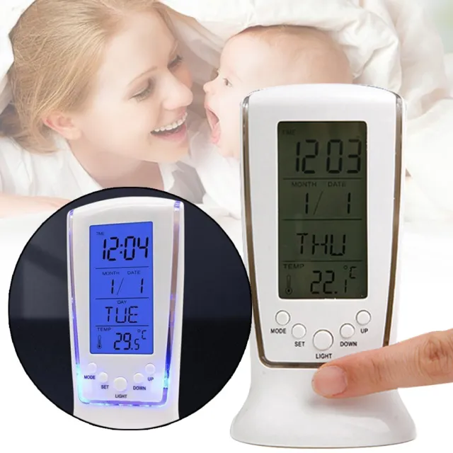 Alarm Clock Backlight Alarm Clock Thermometer Snooze Digital LED Display Table
