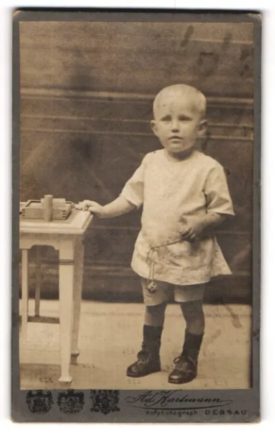 Photographs Ad. Hartmann, Dessau, portrait blonde cute toddler in laces