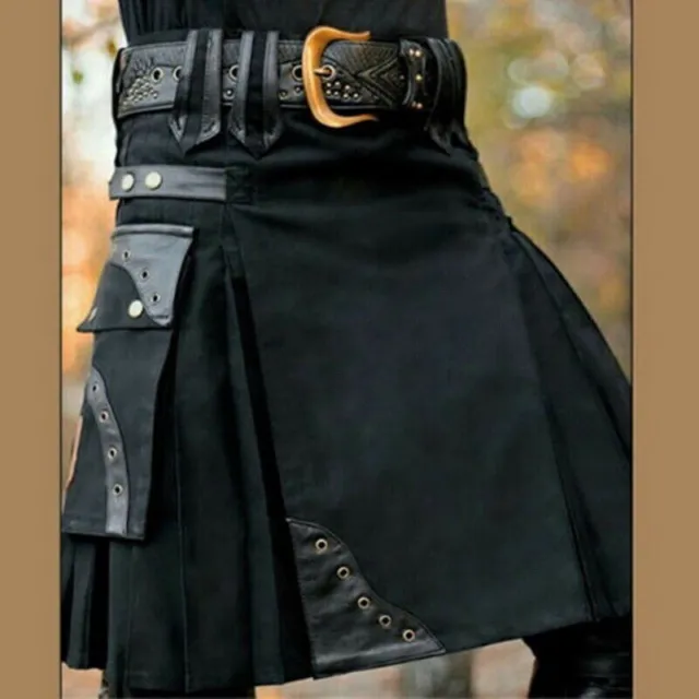 Herren Kilts Mittellanger Rock Traditioneller Schottenrock Schottischer Kilt NEU