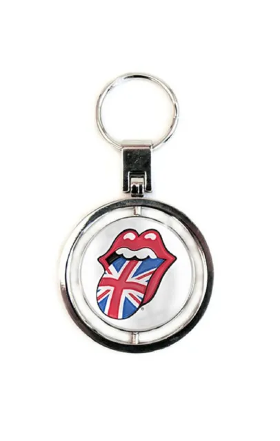 The Rolling Stones Keyring UK and USA Tongues Spinner Keychain