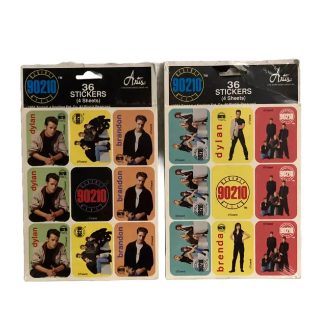 Vintage Beverly Hills 90210  2 Packs of 36 Color Photo Stickers