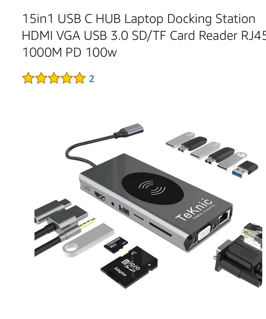 TEKNIC USB C Hubs, Restposten! 15in1 USC C Hub. 6in1 USB C Hub, 4in1