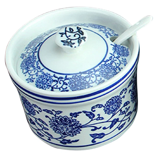 Porcelain Condiment Jar Ceramic Seasoning Jar Storage Jars Lids Coffee