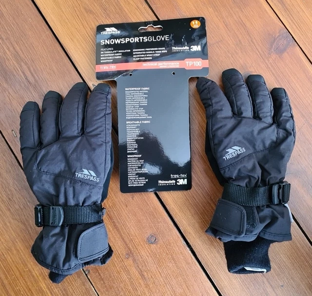 Trespass Ergon schwarz Skihandschuhe Jugendliche Gr.13-14 Jahre Thinsulate 3M