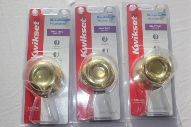 Kwikset 488T 3 CP, 94880-363  Dummy Knob Tylo Polished Brass, NEW (Lot of 3)