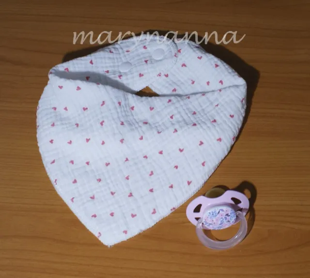 Musselin Dreieckstuch ❤️ weiß rote Herzen ❤️ Dreieckstuch Neck scarf
