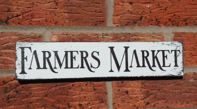 Rustic Farmers Market kitchen plaque wooden free standing sign