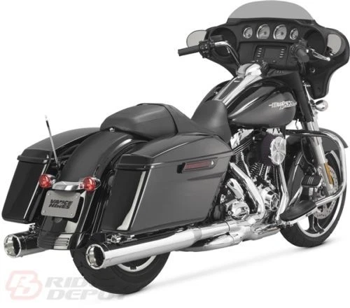 Vance & Hines Exhaust Chrome Monster Round Slip-Ons w/Chr Tips Touring 16773
