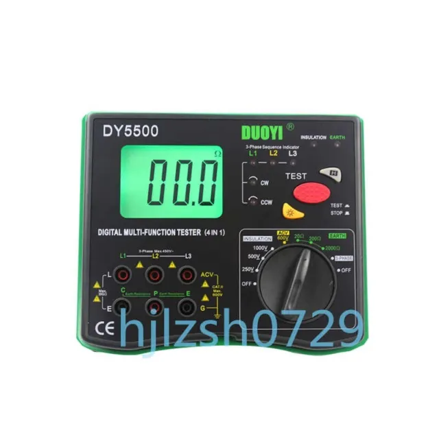 DY5500 DC1000V Digital Lcd Multi Earth Ground Resistance Tester Meter 0.01~20