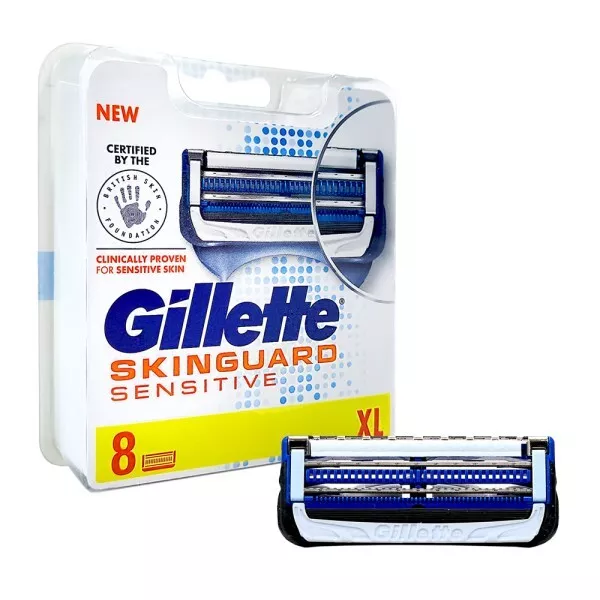 Pack 8 Lames GILLETTE "SKINGUARD" Sensitive Recharge de Rasoir Gilette Sensible*