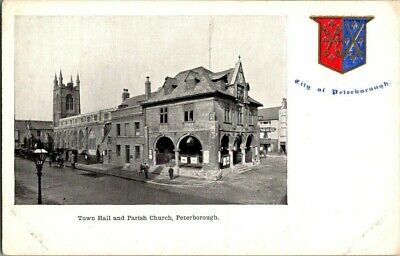 Early 1900'S. Town Hall & Parish Church. Peterborough, Ont Canada. Postcard Zt2