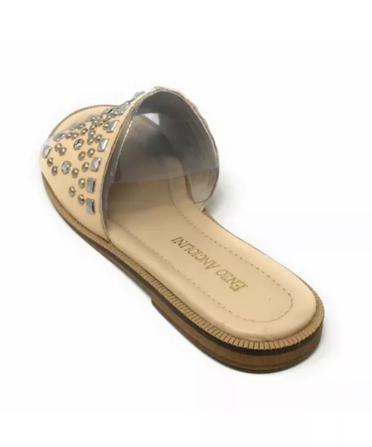 Enzo Angiolini Slides Summer Shoes Jaydra Studded Natural Women’s Size US 6 New 3