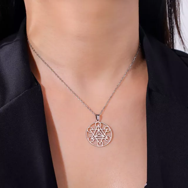 LIKGREAT Merkaba Star Sacred Geometry Pendant Necklace Stainless Steel Vintage
